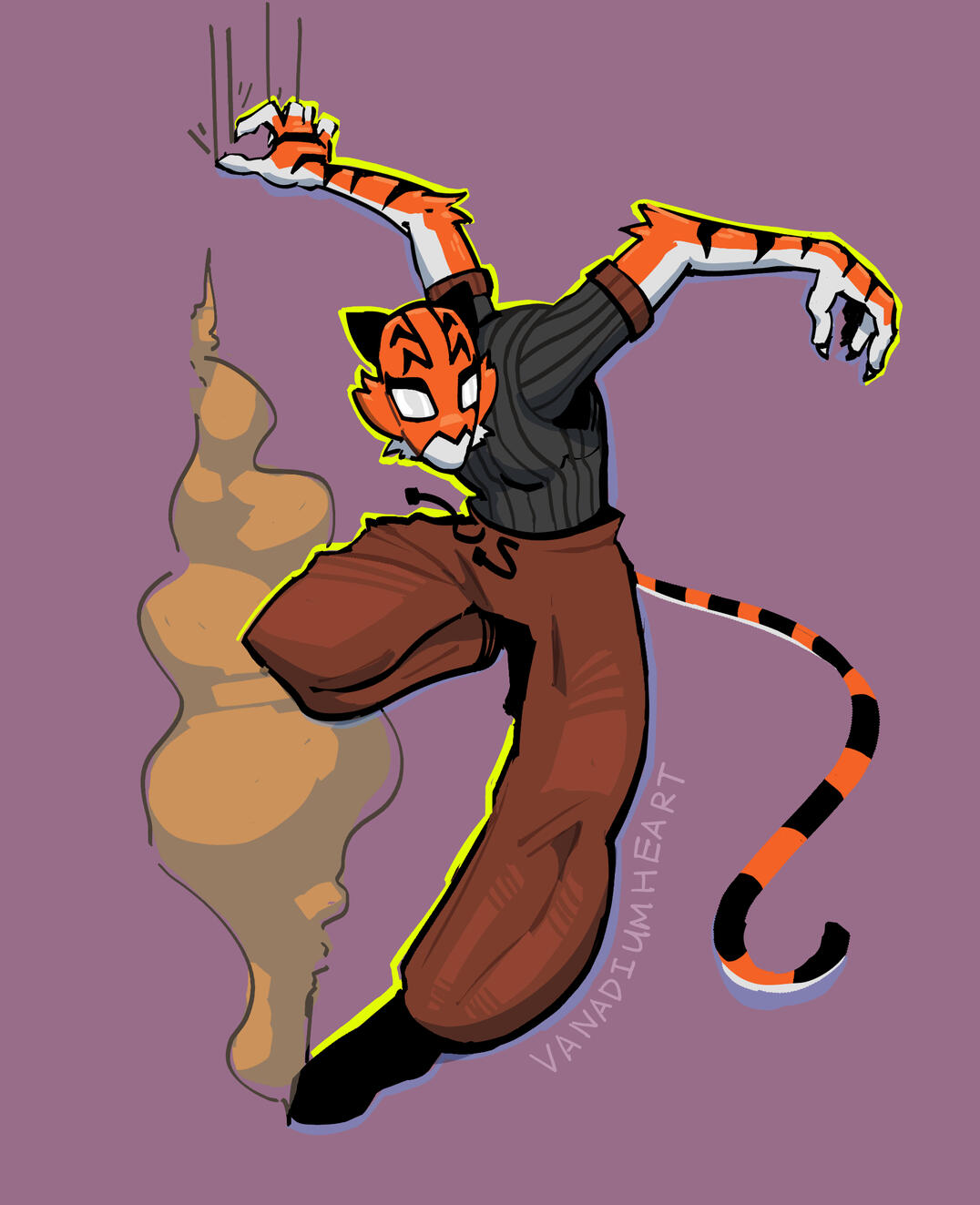 A personal comic book character I drafted up as a concept called "Tigerclaw"